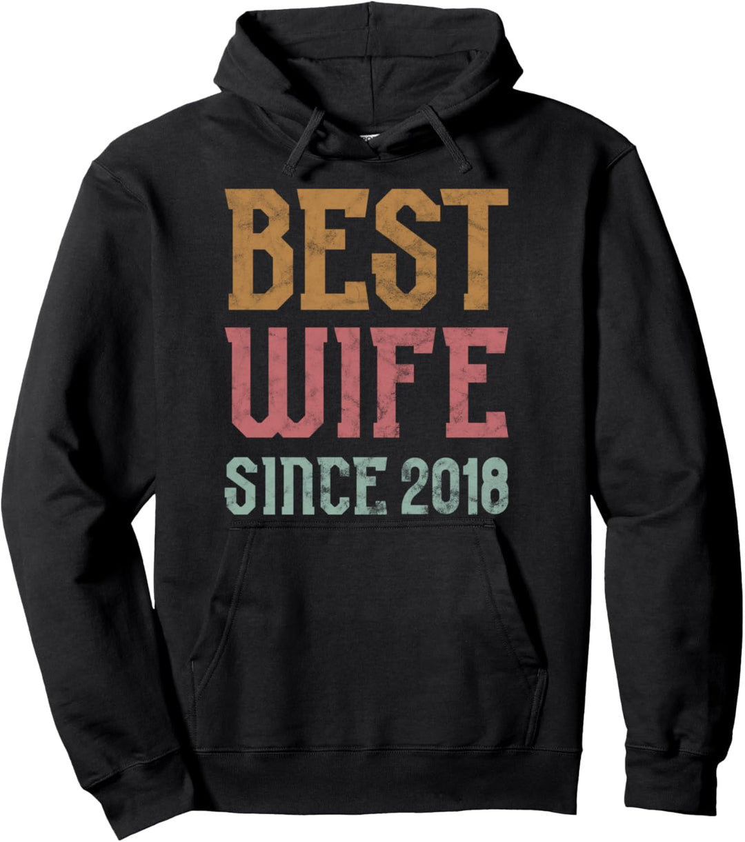 Beste Ehefrau seit 2018 2 Jahres Jubiläumsgeschenk Jahrestag Pullover Hoodie