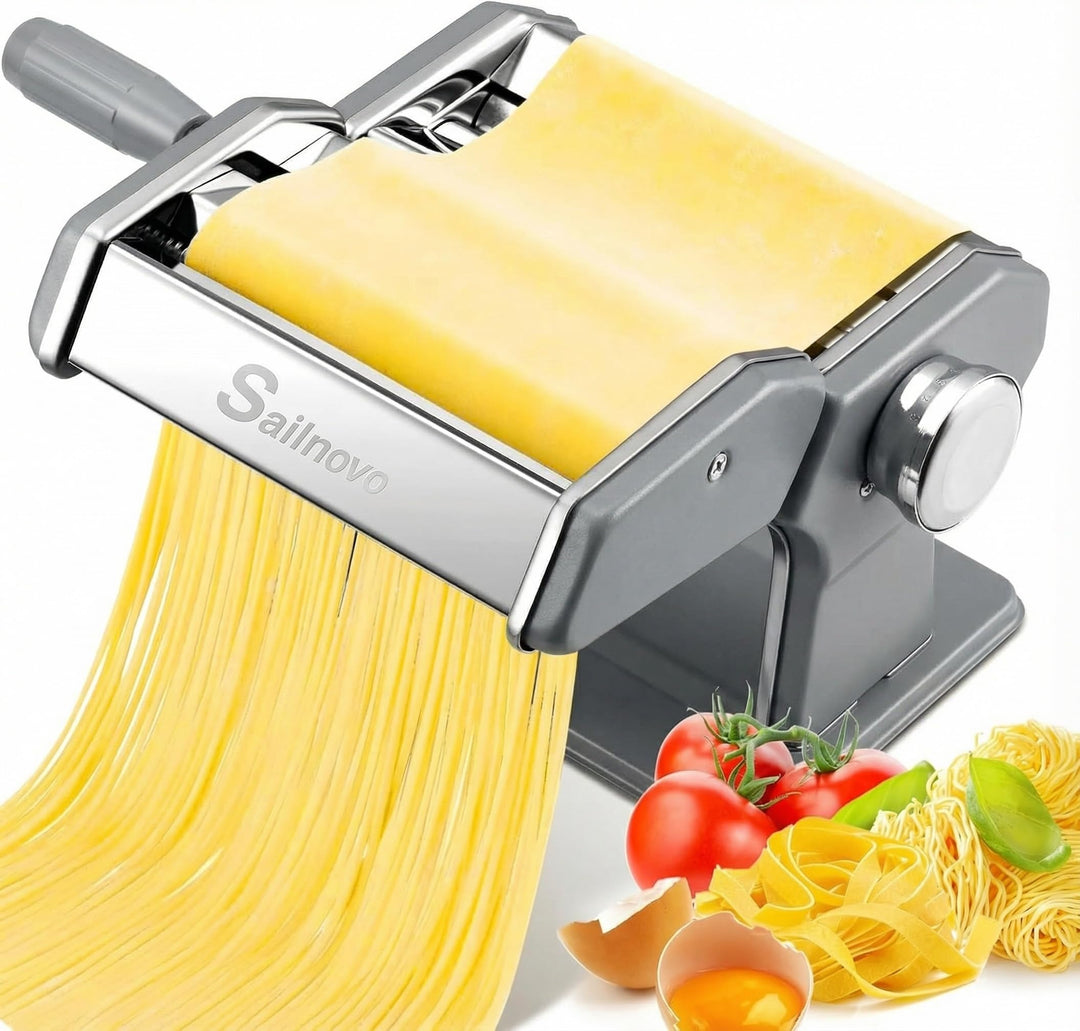 Nudelmaschine Pasta Maker Edelstahl Frische Manuell Pasta Walze Maschine Cutter mit Klemme für Spagh