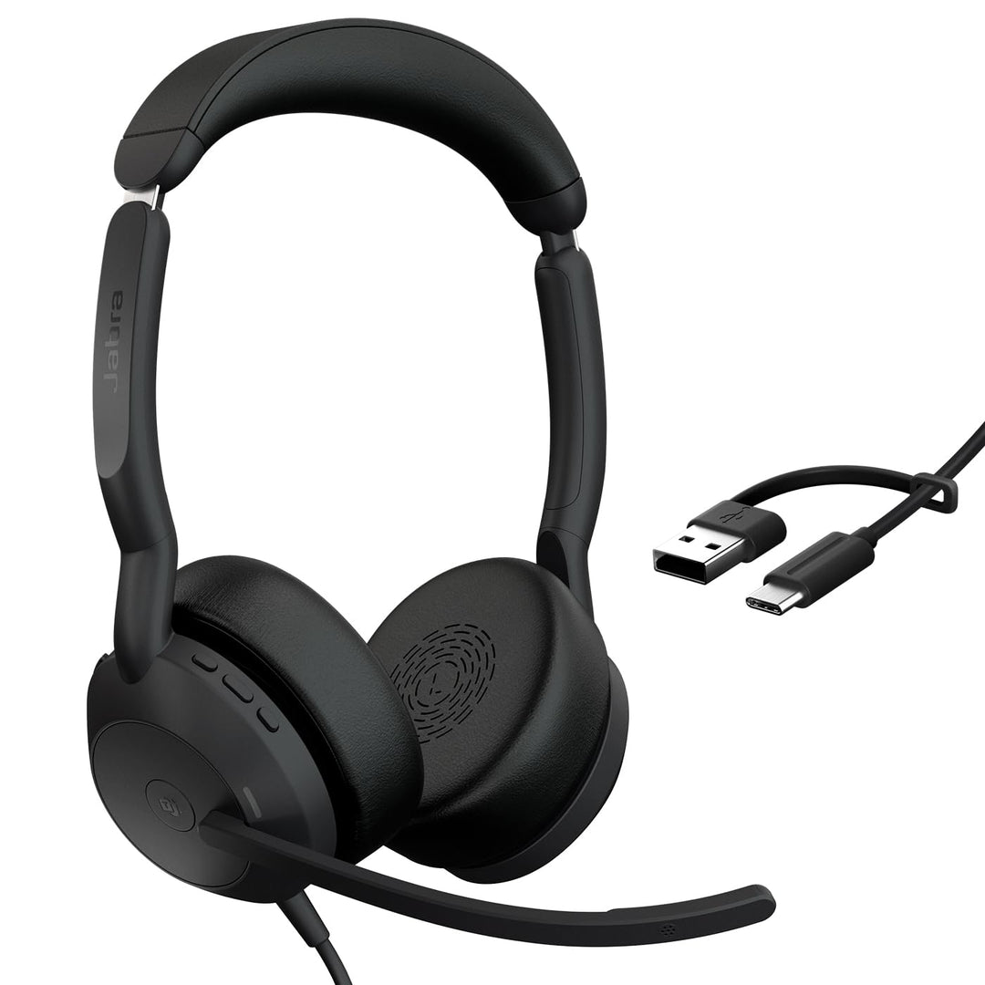 Jabra Evolve2 50 - USB-A/USB-C - schnurgebundenes Stereo Headset Zertifiziert für Microsoft Teams St