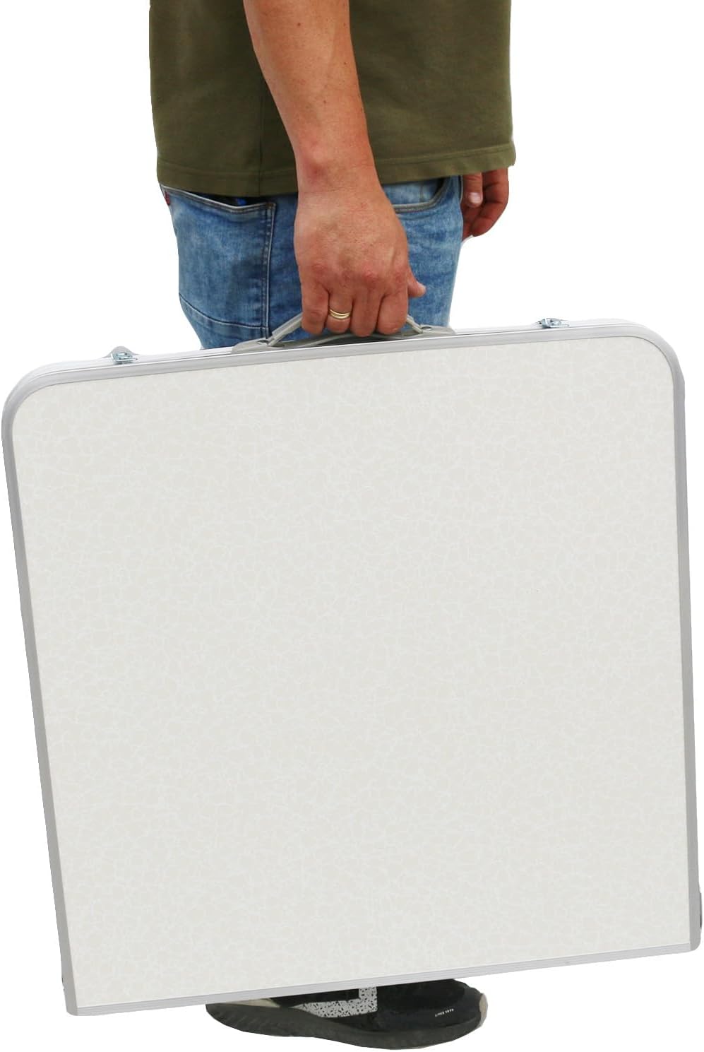 BDW Camping Sitz Garnitur - Klapptisch und 4 Stuhle - Gartenmöbel, Klappbar, Tisch 120x60 Höhenverst