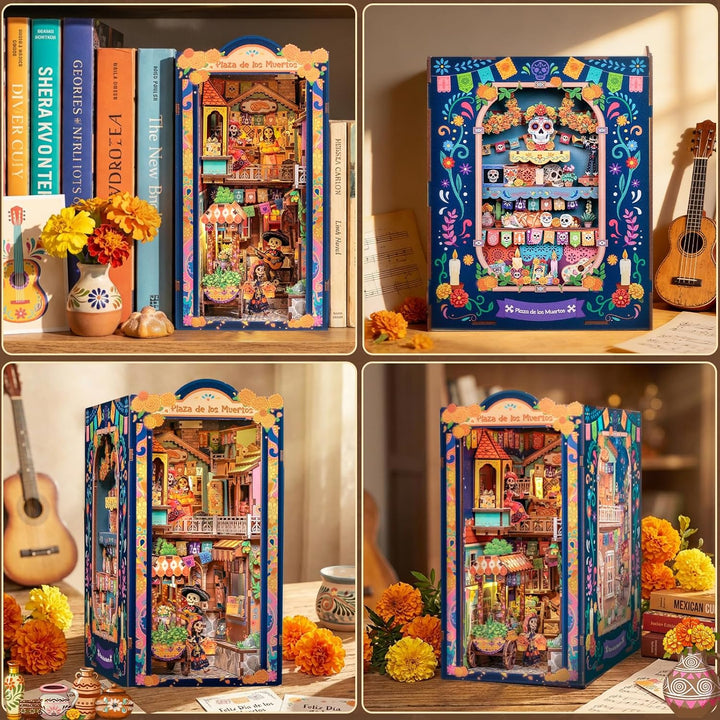 CUTEBEE Book Nook Kit - DIY Puppenhaus Bastelset Erwachsene, Miniatur Haus Selber Bauen, 3D Holzpuzz