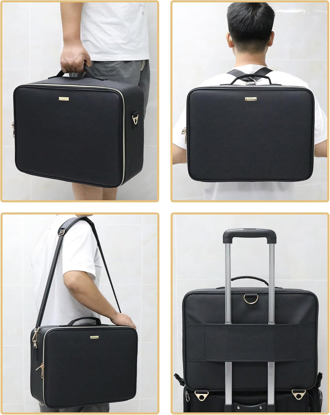 Relavel Extra Grosser Make-up-Tasche, Profi-Make-up-Train-Case für Make-up-Künstler:innen, Reise-Kos