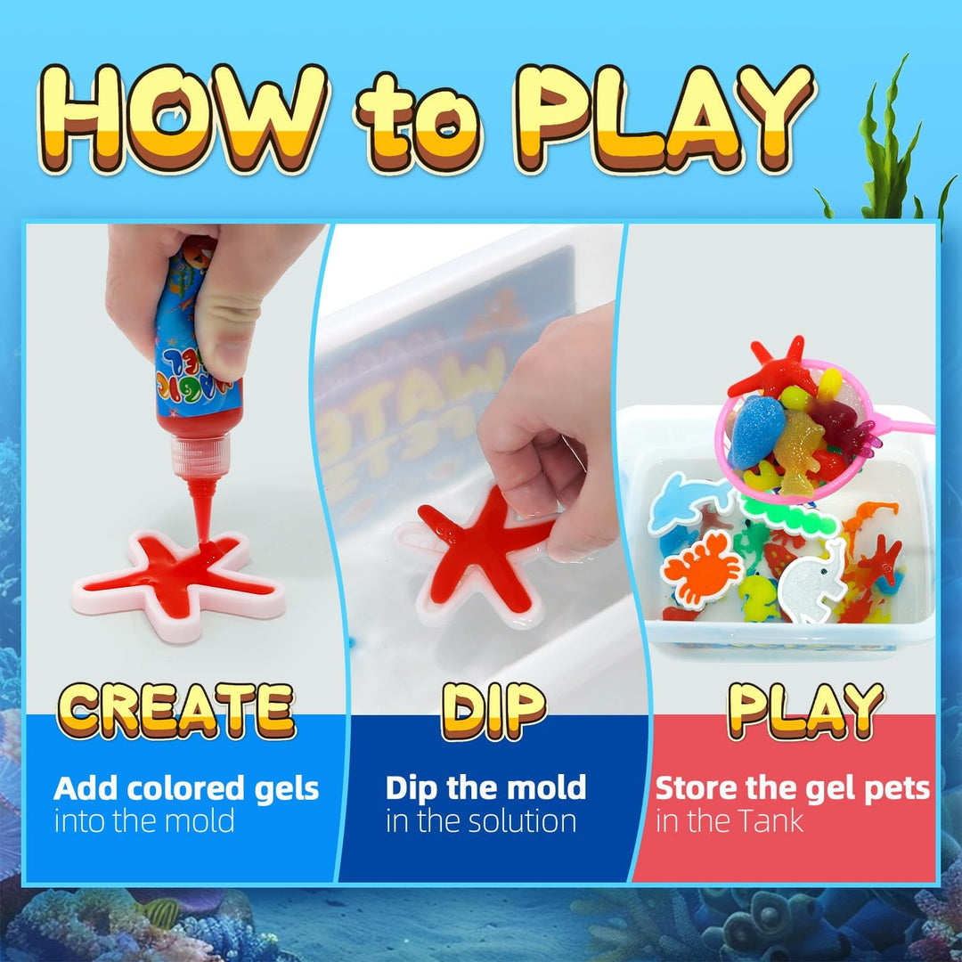 Flavery Magic Water Elf, 3D Aqua Gelz Set mit 20 Farben & 24 Formen, Wasserperlen Spielzeug, Bastels