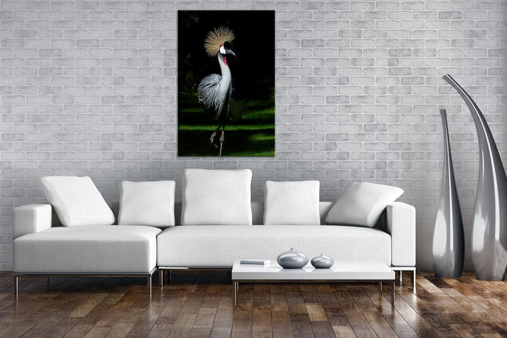 deyoli edler Kranich Format: 80x60 als Leinwand, Motiv fertig gerahmt auf Echtholzrahmen, Hochwertig