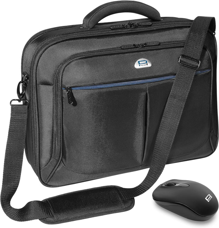 PEDEA Laptoptasche "Premium" Umhängetasche Notebook-Tasche 15,6 Zoll (39,6cm) inkl. Schnurloser Maus