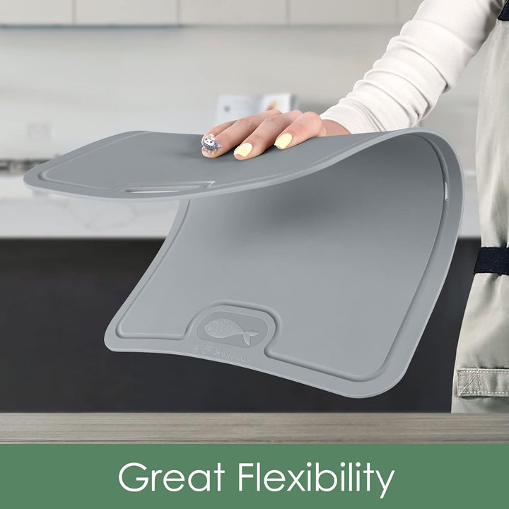 Gintan Flexibles TPU Schneidebrett, BPA-frei, mit Messer- und Saftrille, kratzfeste flexible Schneid