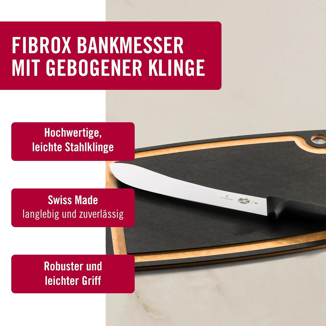 Victorinox Fibrox Metzgermesser, Langes Fleischmesser zum Zerteilen grosser Fleischstücke, 31 cm, Ge