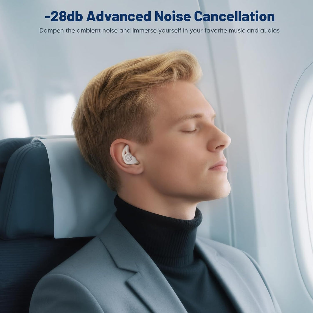 Schlafkopfhörer Seitenschläfer, Noise Cancelling Bluetooth Kopfhörer 28db Mini zum Schlafen, Unsicht