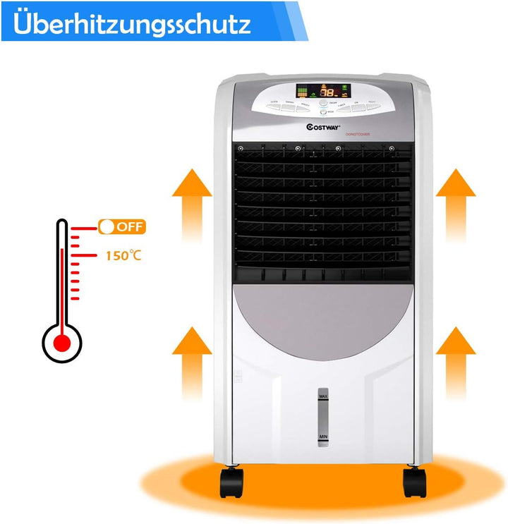COSTWAY 2000W Luftkühler tragbar, Verdunstungskühler mobil Klimaanlage | Klimagerät ohne Abluftschla