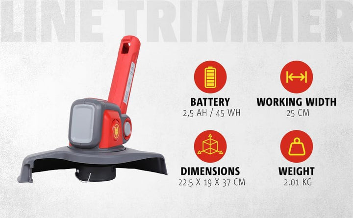 WOLF Garten | e-Multi-Star™ Fadentrimmer LT 25 eM | Leichter, robuster Trimmer mit schwenkbarem Kopf