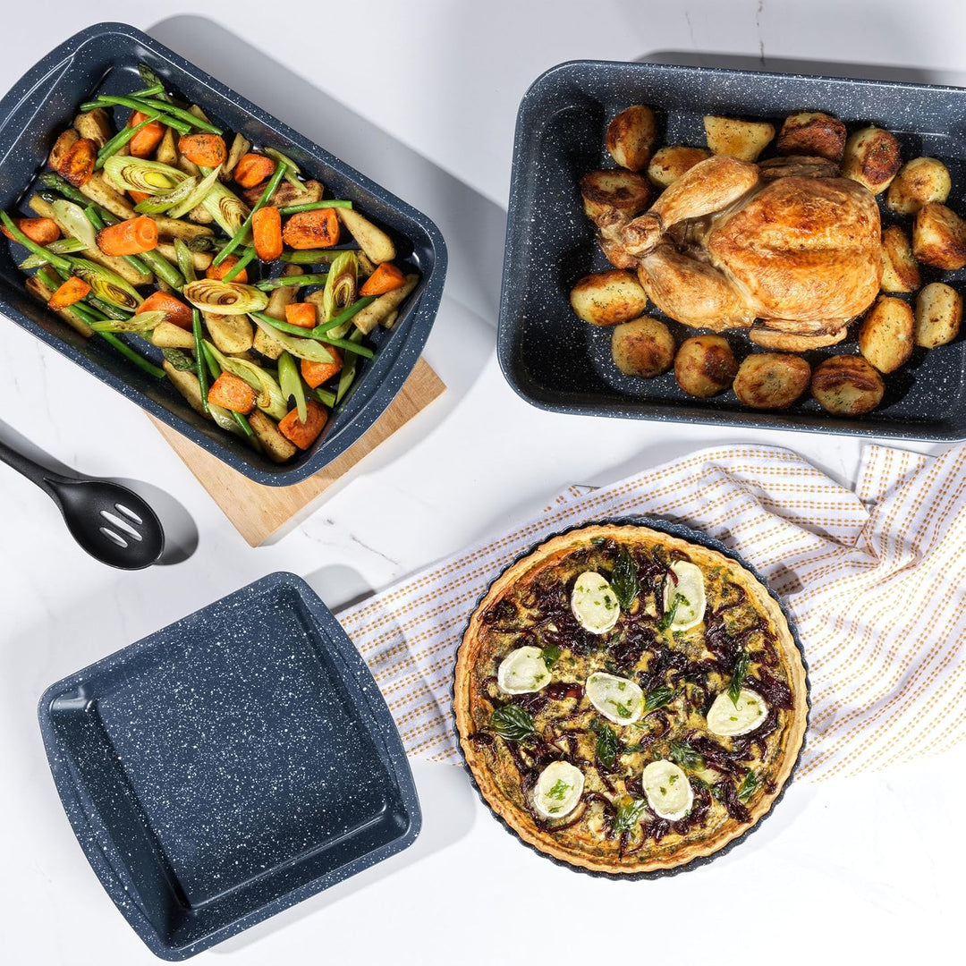 Russell Hobbs COMBO-5439 Nightfall Stone Antihaft-Backblech und Bräter, 38 cm, 2-teilig Backblech &amp;