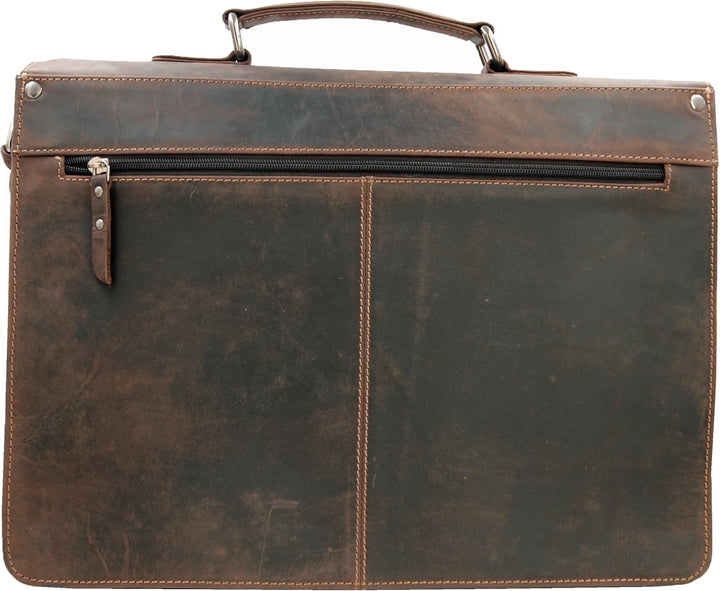 Freiherr von Maltzahn Aktentaschen Laptoptasche SHATTERHAND, 41 cm, braun, Western-Leder, L251 + Led