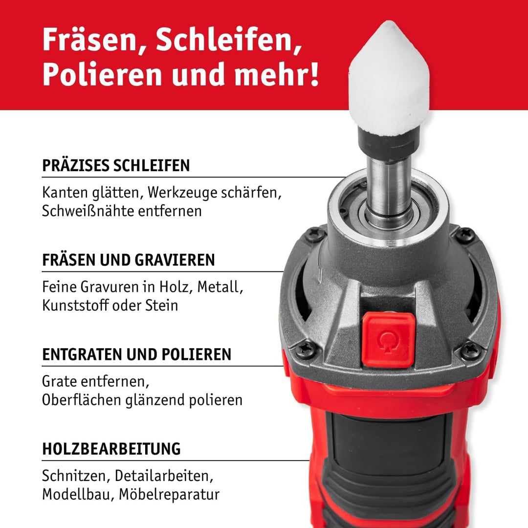 WALTER Geradschleifer 500W – leistungsstarker Elektro-Schleifer mit 30.000 U/min | Stufenlose Drehza