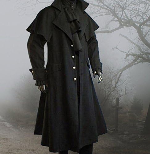 Dark Dreams Gothic Mittelalter LARP Mantel Vampir Kutscher Coat Jacke Van Helsing schwarz (Achtung f