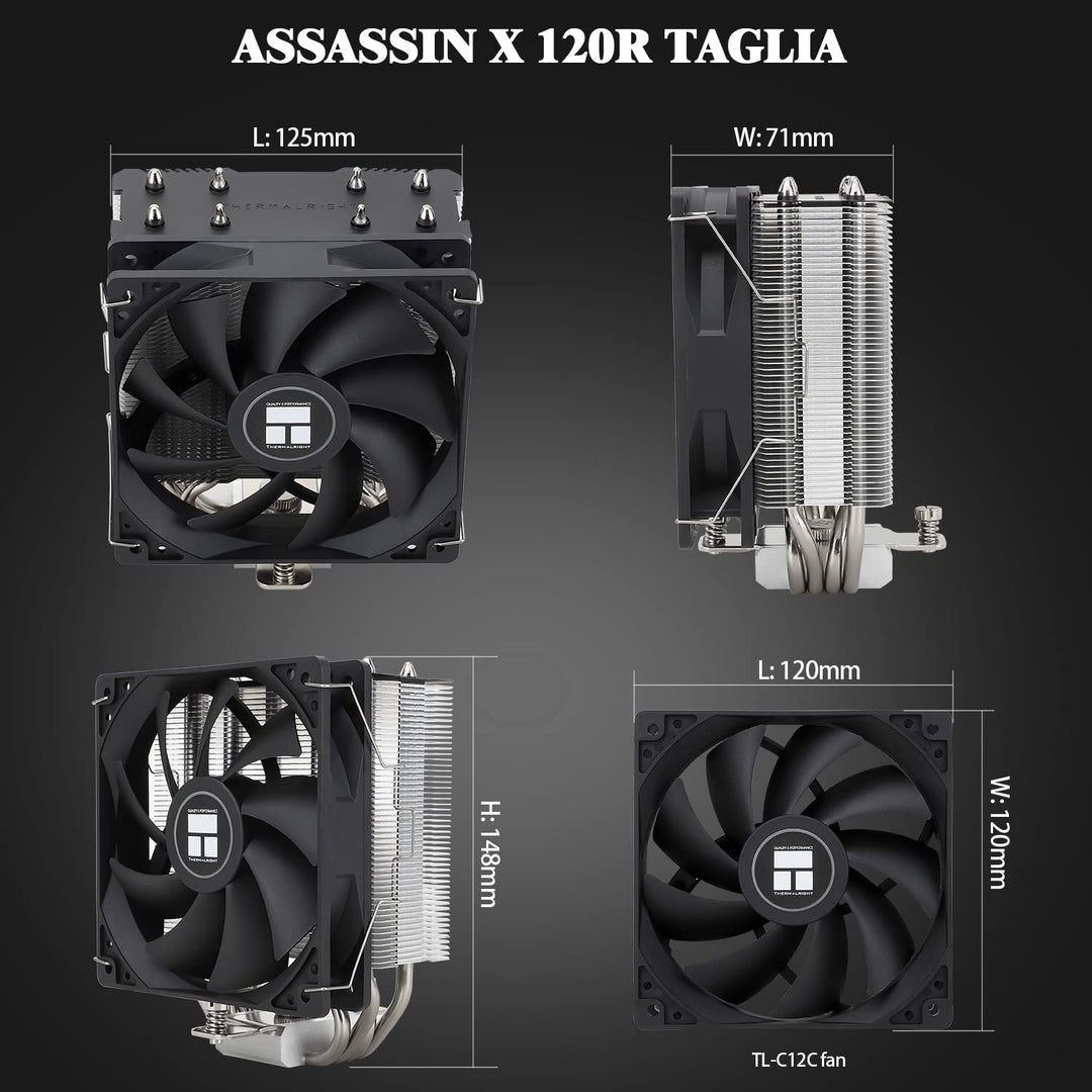 Thermalright Assassin X 120 SE CPU-Luftkühler, AX120 SE, 4 Heatpipes, TL-C12C PWM Leiser Lüfter CPU-