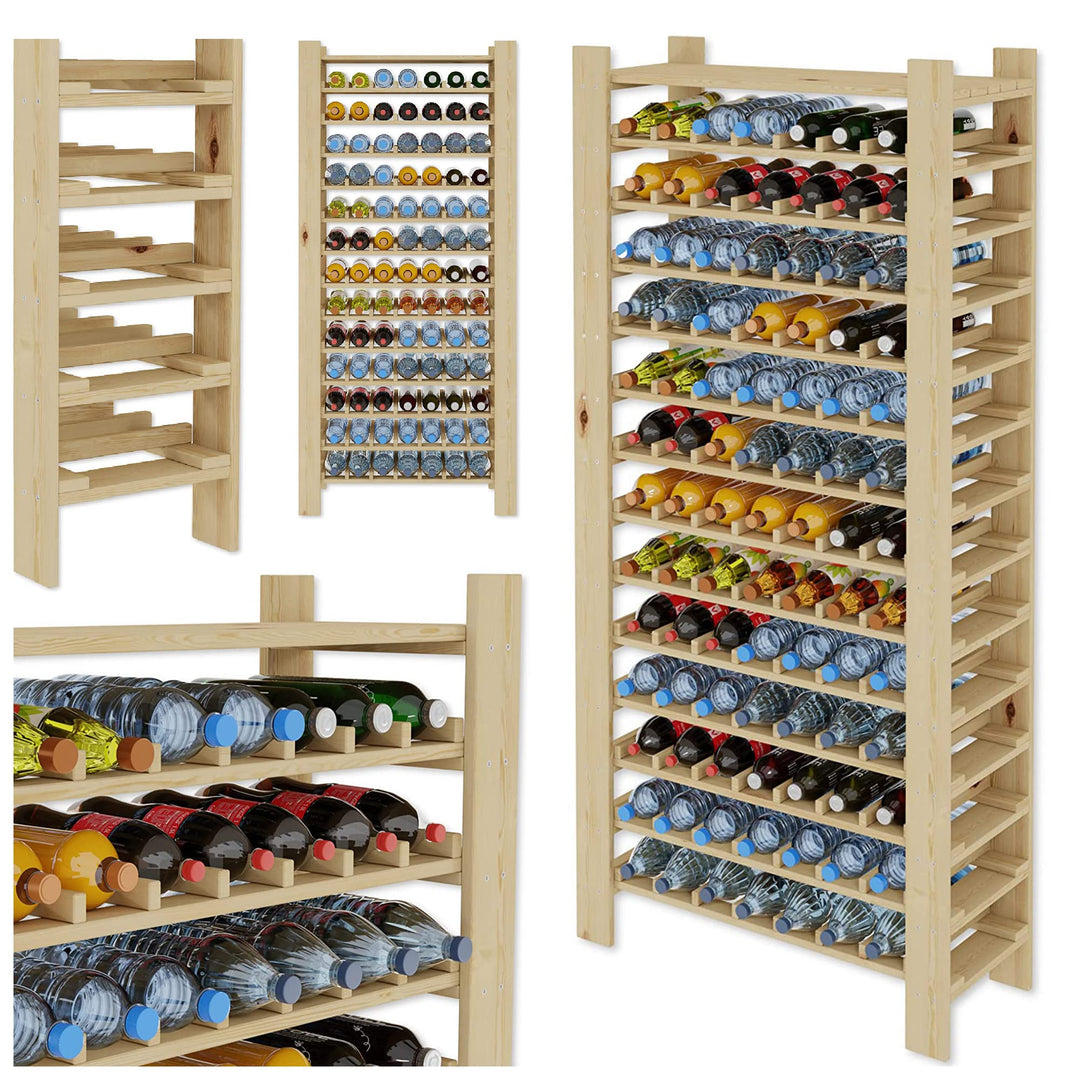 Lenmar Serie RW Weinregal aus Holz für Flaschen, Hellbeige, Wein, Flaschenregal, Kellerregal, Regale