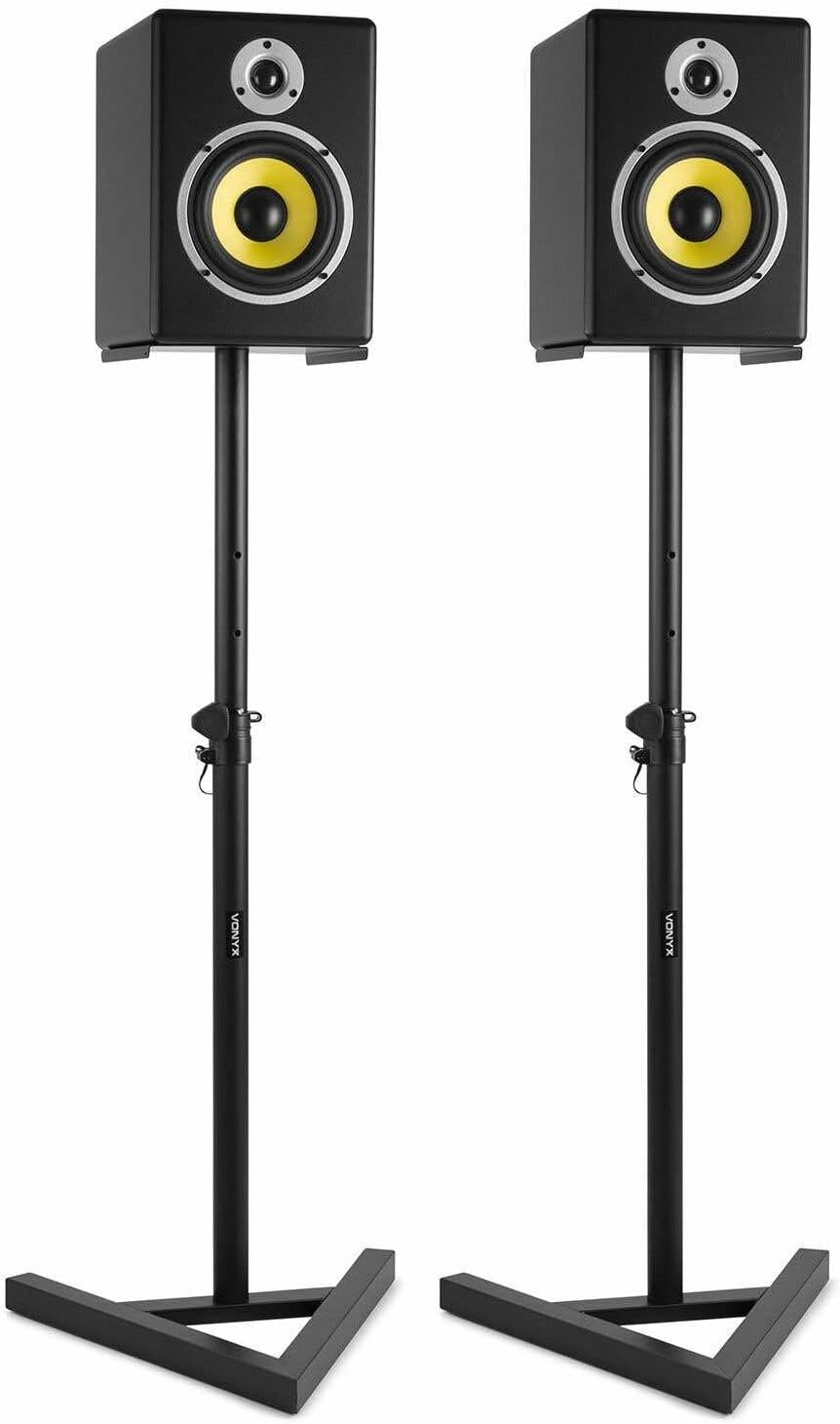 Vonyx SMS20 Studio Monitor Ständer, Stativ Set mit 2 höhenverstellbare Lautsprecher Ständer 65 bis 1