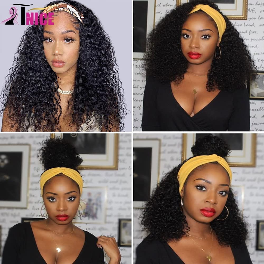 TNICE Headband Wig Deep Wave Human Hair Wigs Glueless None Lace Front Wigs For Black Women Brazilian