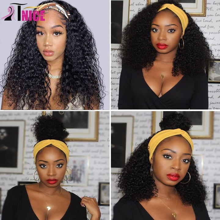 TNICE Headband Wig Deep Wave Human Hair Wigs Glueless None Lace Front Wigs For Black Women Brazilian