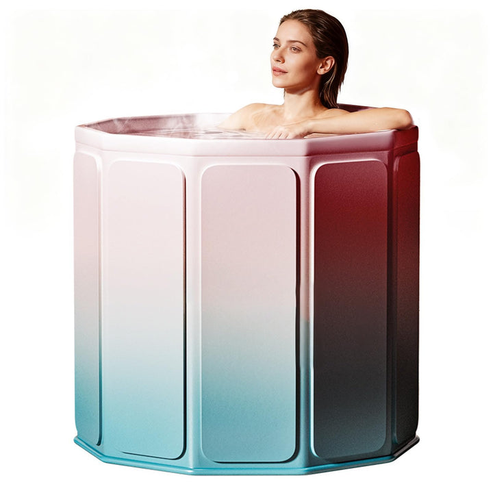 Faltbare Badewanne, 80x70cm(BxH) Tragbare Mobile Badewanne für Heiss- und Kaltbäder für kleine Badez