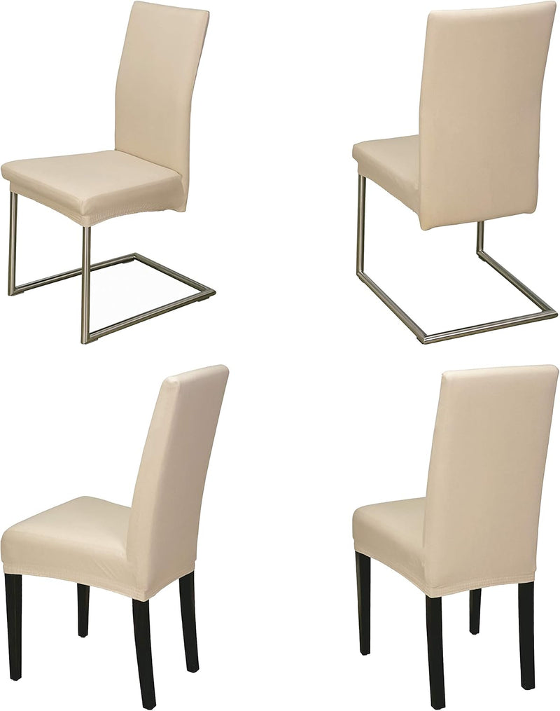 Staboos Stuhlhussen 6er Set - Hohe Elastizität - Stuhlbezug 6er Set - ÖKO TEX Zertifiziert (Beige) 6