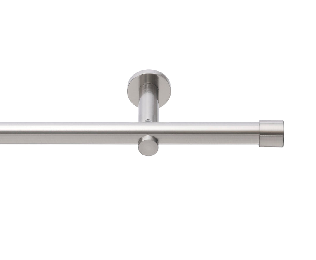 HUGG (20.1L) Vorhangstange CAP.2 Ø 20mm, Wandmontage, 1-Lauf, Edelstahl-Optik, Länge 120 cm Cap.2 -