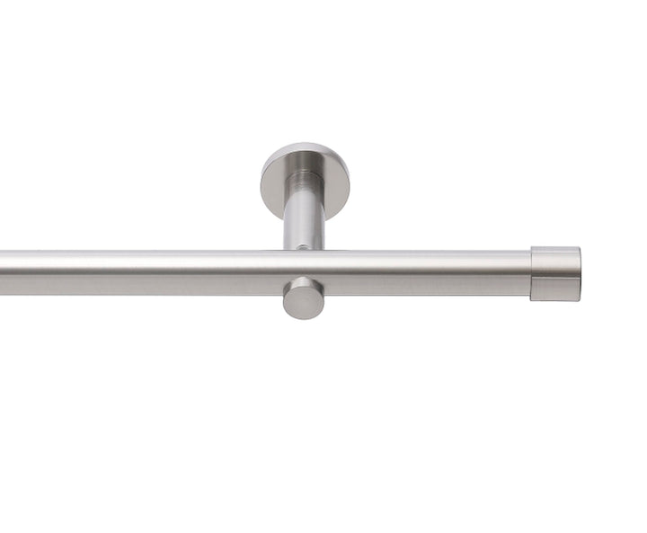 HUGG (20.1L) Vorhangstange CAP.2 Ø 20mm, Wandmontage, 1-Lauf, Edelstahl-Optik, Länge 120 cm Cap.2 -