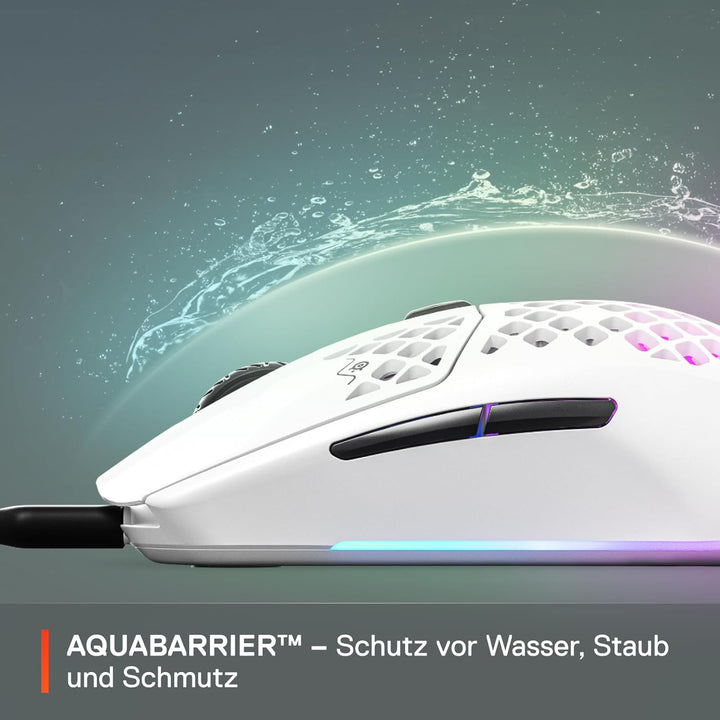 SteelSeries Aerox 3 - RGB Gaming-Mouse mit Öffnungen in der Oberfläche - Federleichtes, wasserabweis
