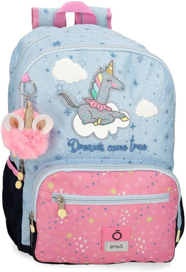 Enso Dreams Come True Schulrucksack mit zwei Fächern, mehrfarbig, 32 x 44 x 17 cm, Polyester doppelt