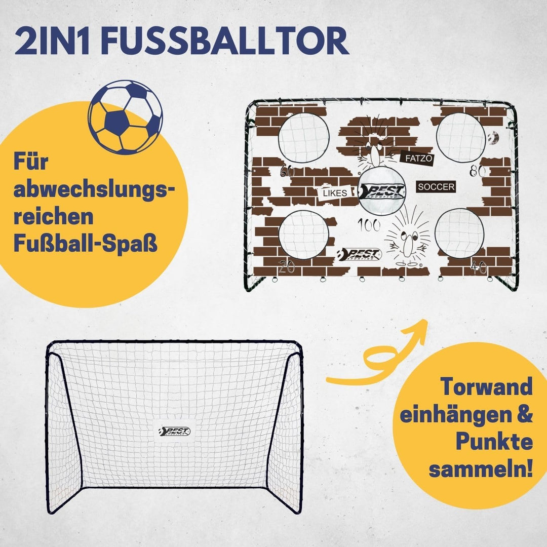 Best Sporting Fussballtor mit Torwand I Fussball Tor 213cm x 152cm I Fussballtor Kinder mit verschie