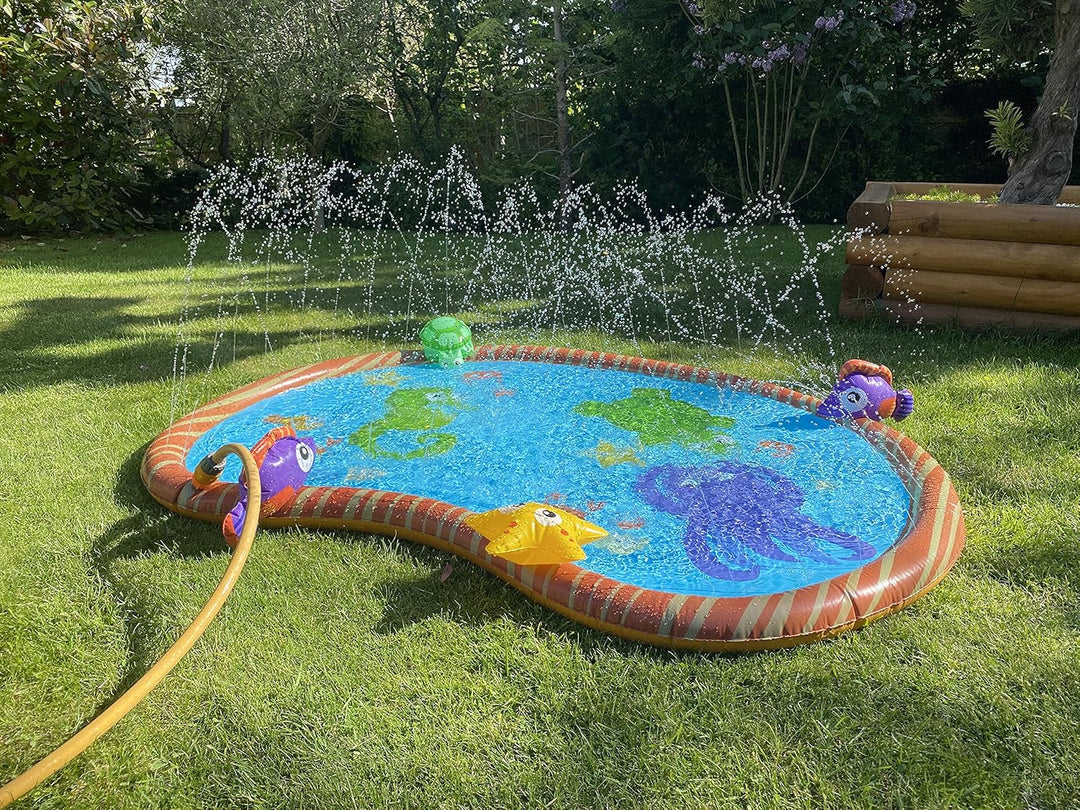 Wasserspielmatte, langlebig, tragbar, aufblasbar Sprinkler Pad Sprinkle und Splash Planschbecken Som
