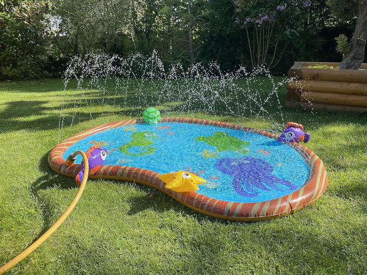 Wasserspielmatte, langlebig, tragbar, aufblasbar Sprinkler Pad Sprinkle und Splash Planschbecken Som