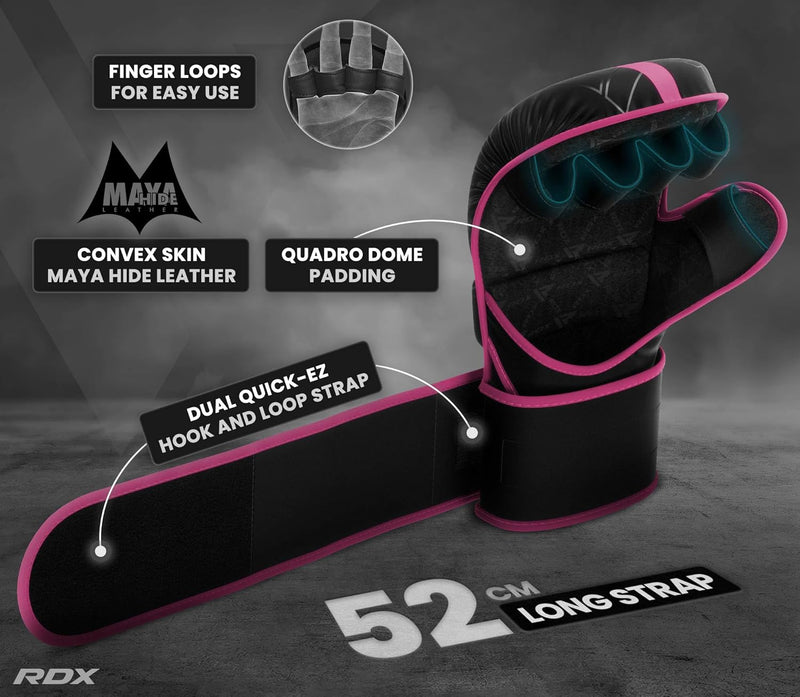 RDX MMA Handschuhe für Kampfsport Grappling Training, Maya Hide Leder Kara Sparring Handschuhe, Punc