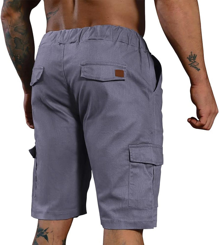Herren Shorts Sommer Chino Jeans Kurze Hosen Stretch Jogger Cargo Shorts Slim-Fit S 175grau, S 175gr