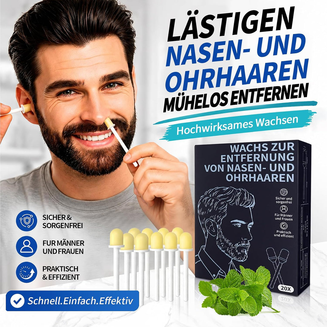 20 Wachs-Sticks zur Entfernung von Nasen- & Ohrenhaaren | Einweg-Nasenhaar Wachs Sticks-Set, Hygieni