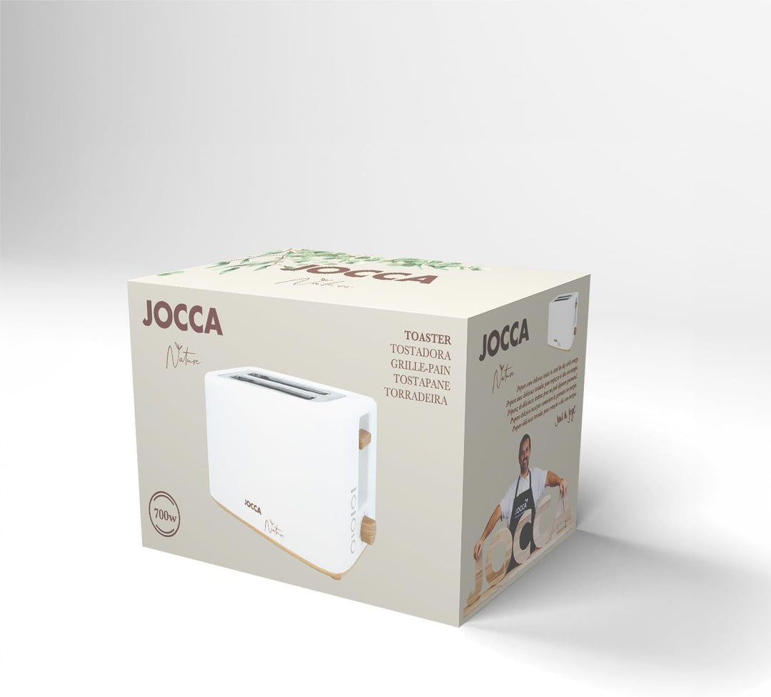 JOCCA - Toaster mit 2 Scheiben, Nature-Linie Toaster / 7 Toaststufen/Auftauen, Aufwärmen und Abbrech
