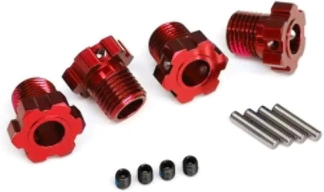 TRAXXAS Wheel hubs, splined, 17mm red-Anodized (4)/ 4x5 GS (4), 3x14 (TRX8654R)