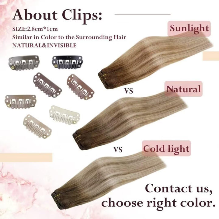 Easyouth Clip in Extensions Echthaar Balayage Clip in Extensiosn Remy Clip in Echthaar Extensions Ba