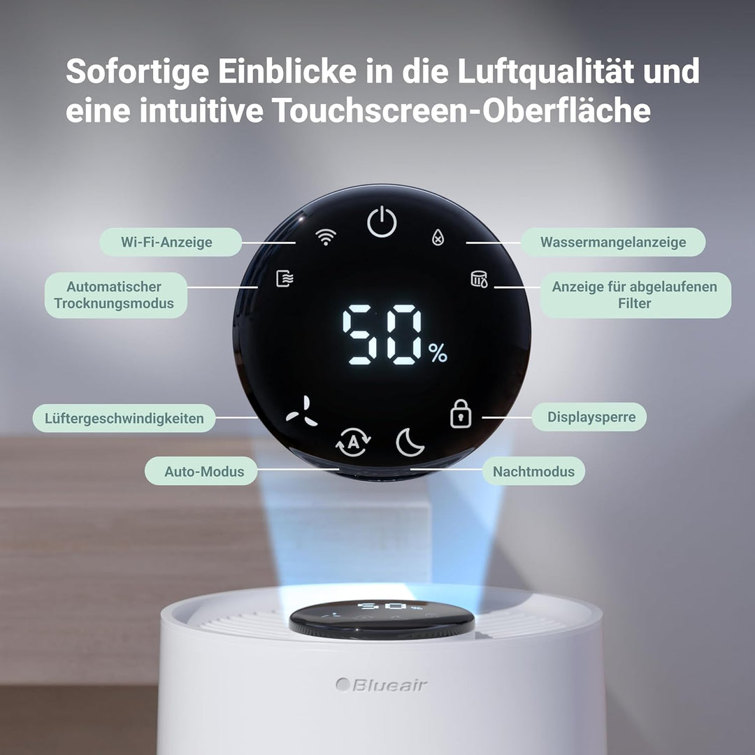 BLUEAIR Premium Smart Luftbefeuchter für Räume bis zu 46 m²: 3,5 l spülmaschinenfester Tank, bessere