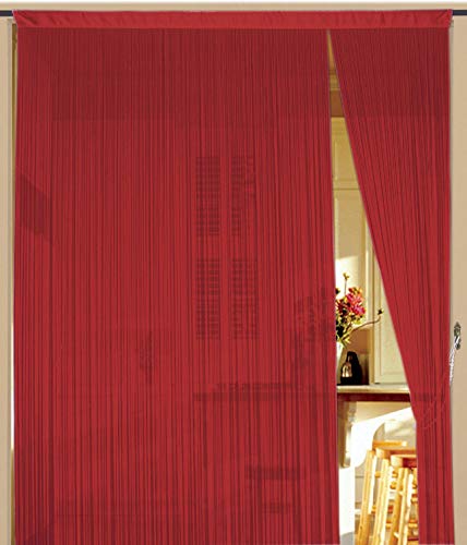 Kaikoon Fadenvorhang Fadenstore Messe B1 schwer entflammbar 90 cm x 240 cm (BxH) rot