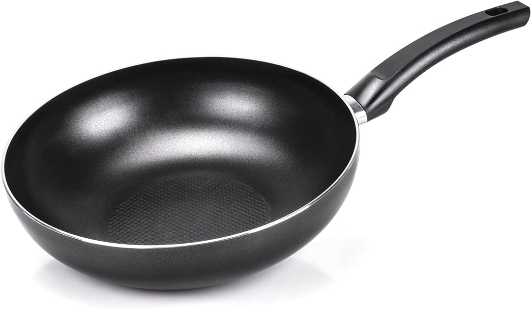 Moneta Gea Wok, 28 cm, 100% recyceltes Aluminium, für jede Kochplatte inklusive Induktion. Made in I