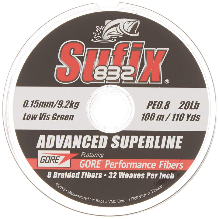 Sufix - 832 Advanced Superline 250, Farbe Grün, Grösse 0,200 mm