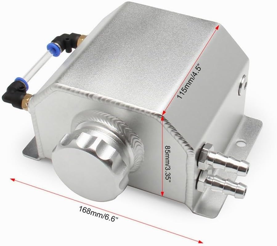 Shkalacar Universal Oil Catch Can Kit, ölauffangbehälter aus Aluminium 1L/2L Quadrat, Ölauffangbehäl