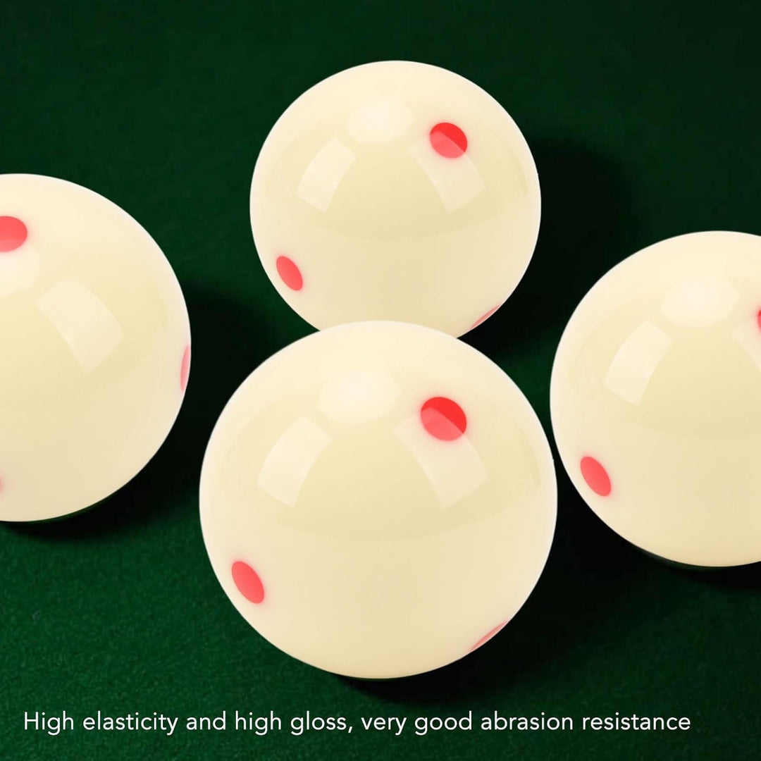 Fockety Spielball, 57mm 6 rote Punkte Kratzfestes, schlagfestes Harz Standard Pool Billard Spielball