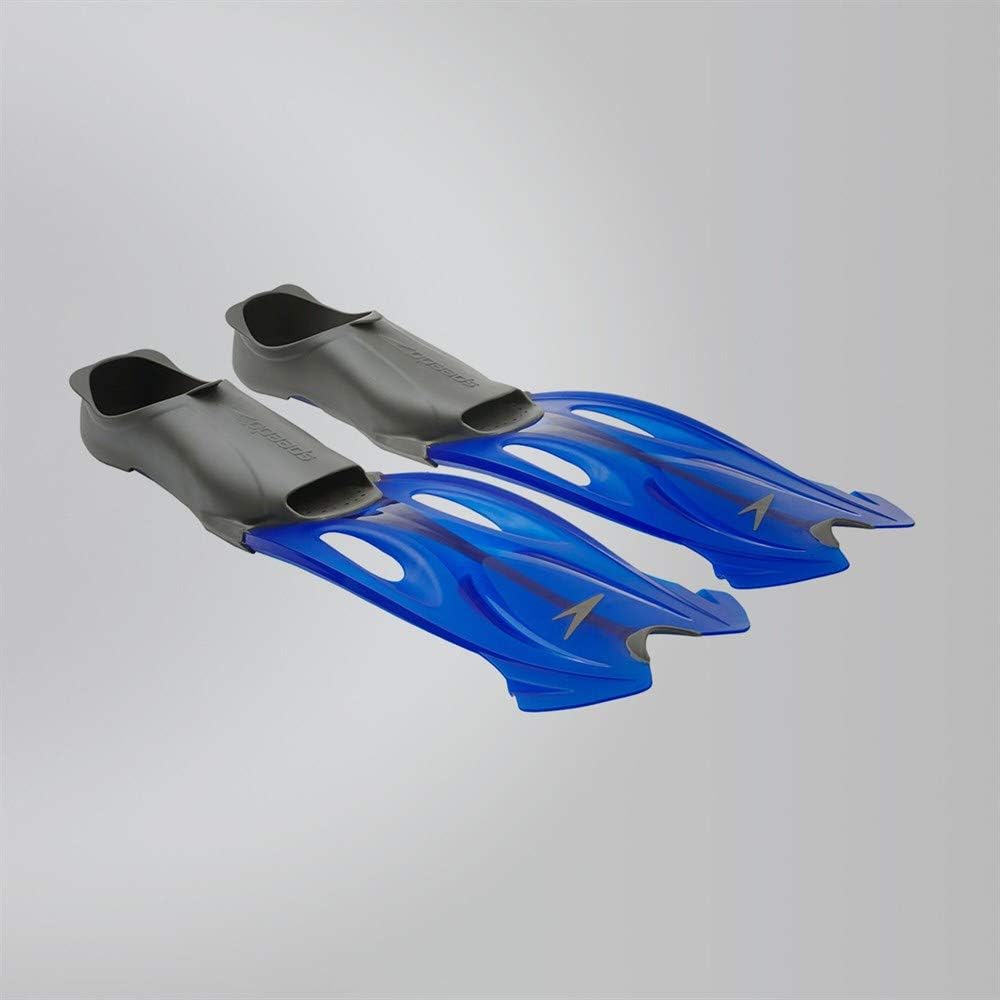 Speedo Erwachsene Accessoires Glide Maske Schnorchel und Flossen-Set 35-36 Grau/Blau, 35-36 Grau/Bla