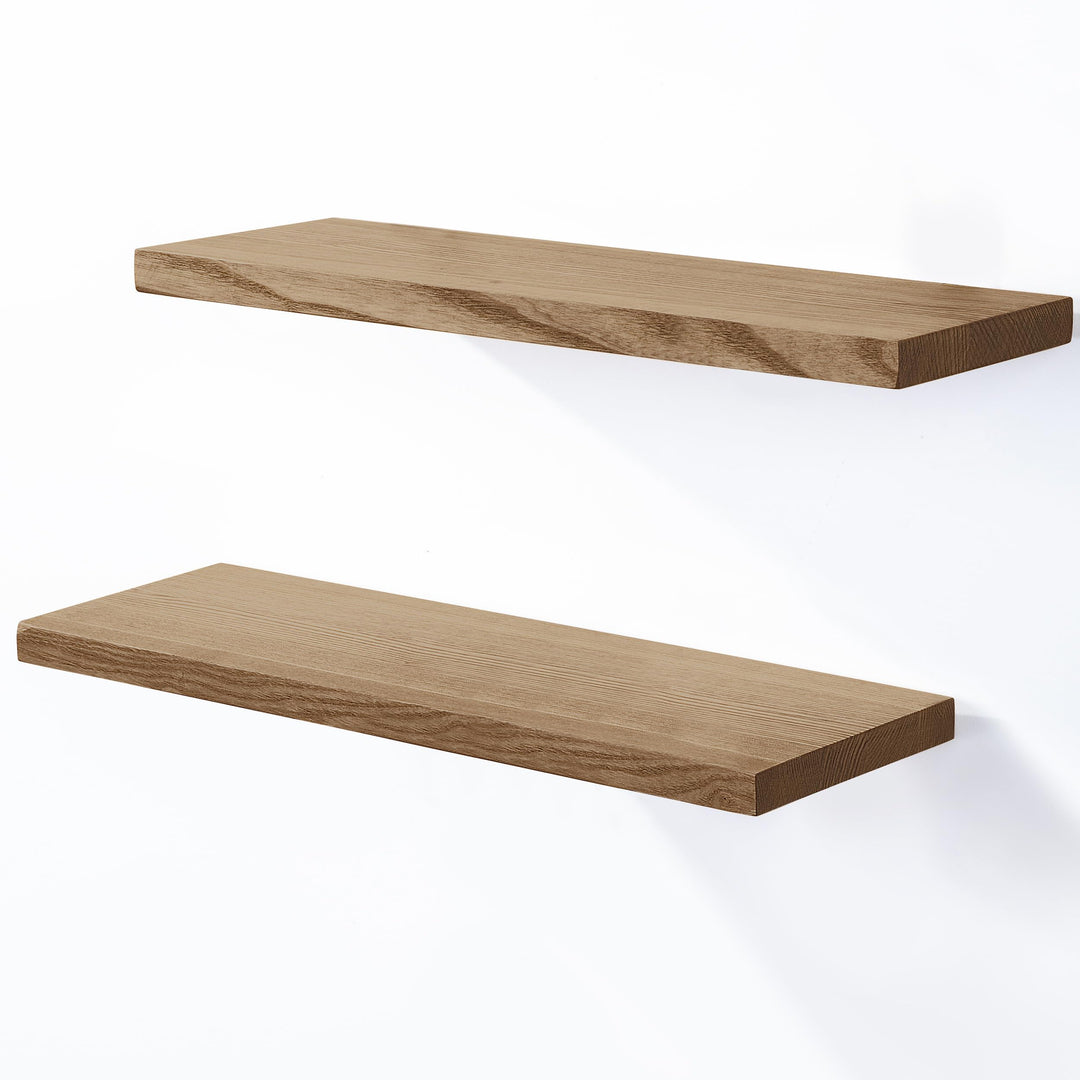 LAMO Manufaktur 2 Stück Wandregal aus Holz mit unsichtbarer Befestigung 2X 40cm | Wandregal Holz | H