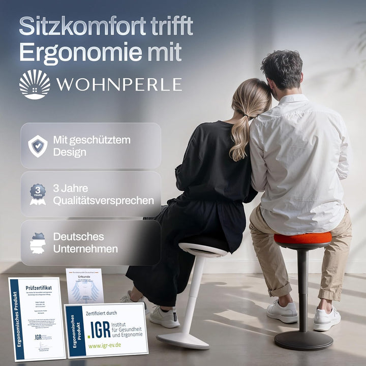 Bürohocker ergonomisch [Zertifiziert] 2in1 Sitzhocker & Stehhocker höhenverstellbar | Ergonomischer