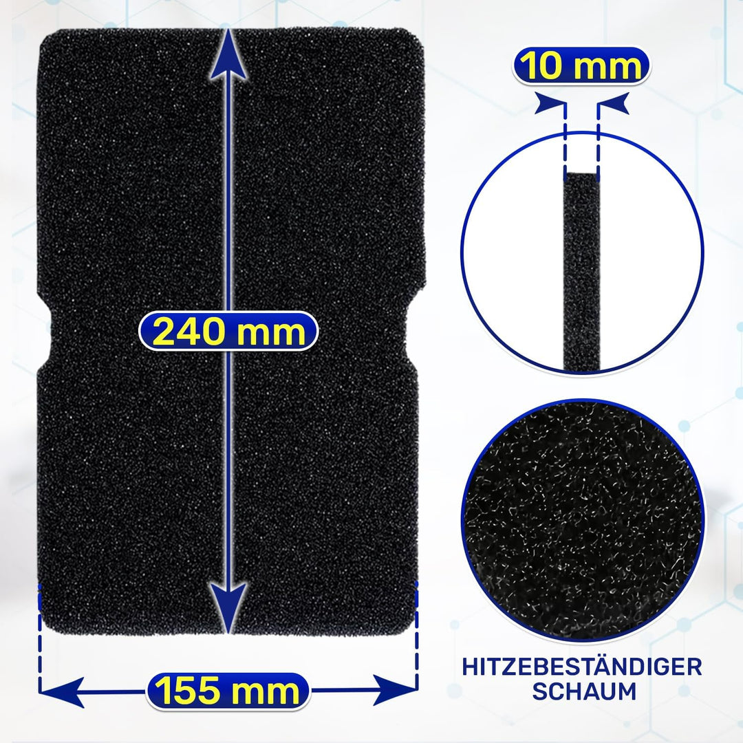 4 Stück Trockner Filter 240x155x10 mm mit dem Originalcode 2964840100 2964840200 für Beko für Grundi