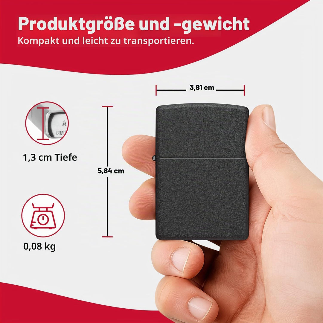 Zippo 236 outdor Black Crackle Lighter, Feuerzeug A 1 - Pack, A 1 - Pack