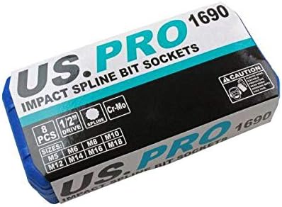 Us Pro by Bergen B1401 Steckschlüssel-Set, 1,27 cm (1/2 Zoll), M5-M18 Bits Cr-Mo 80 mm Länge